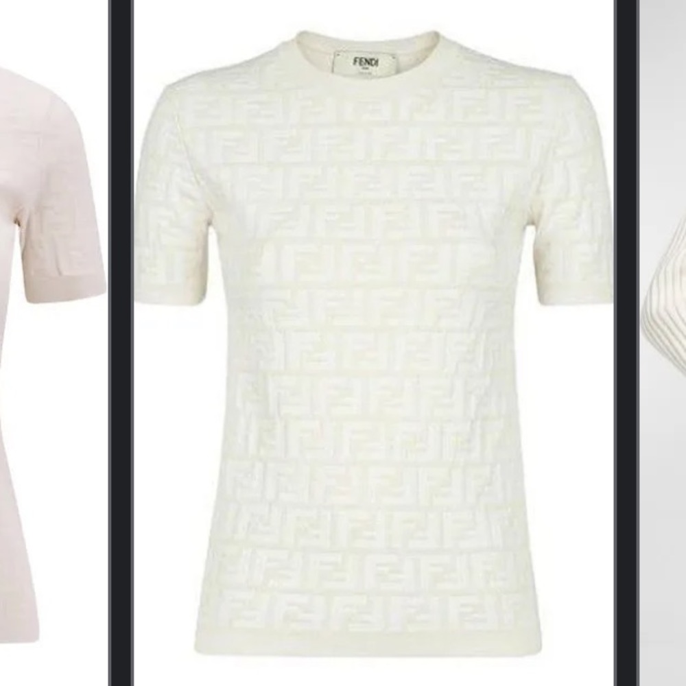 Women’s Fendi white printed crew neck sweater